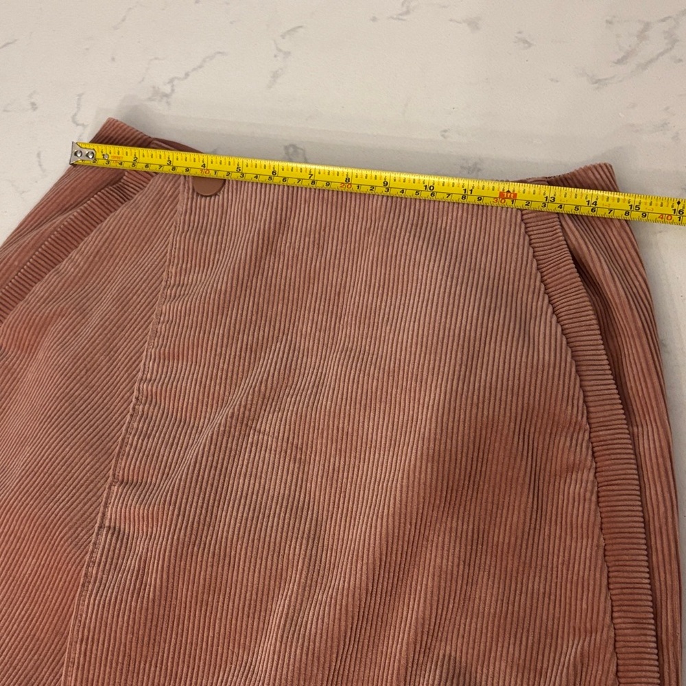 Club Monaco Light Rose Corduroy Wrap Mini Skirt with pockets - Picture 7 of 8